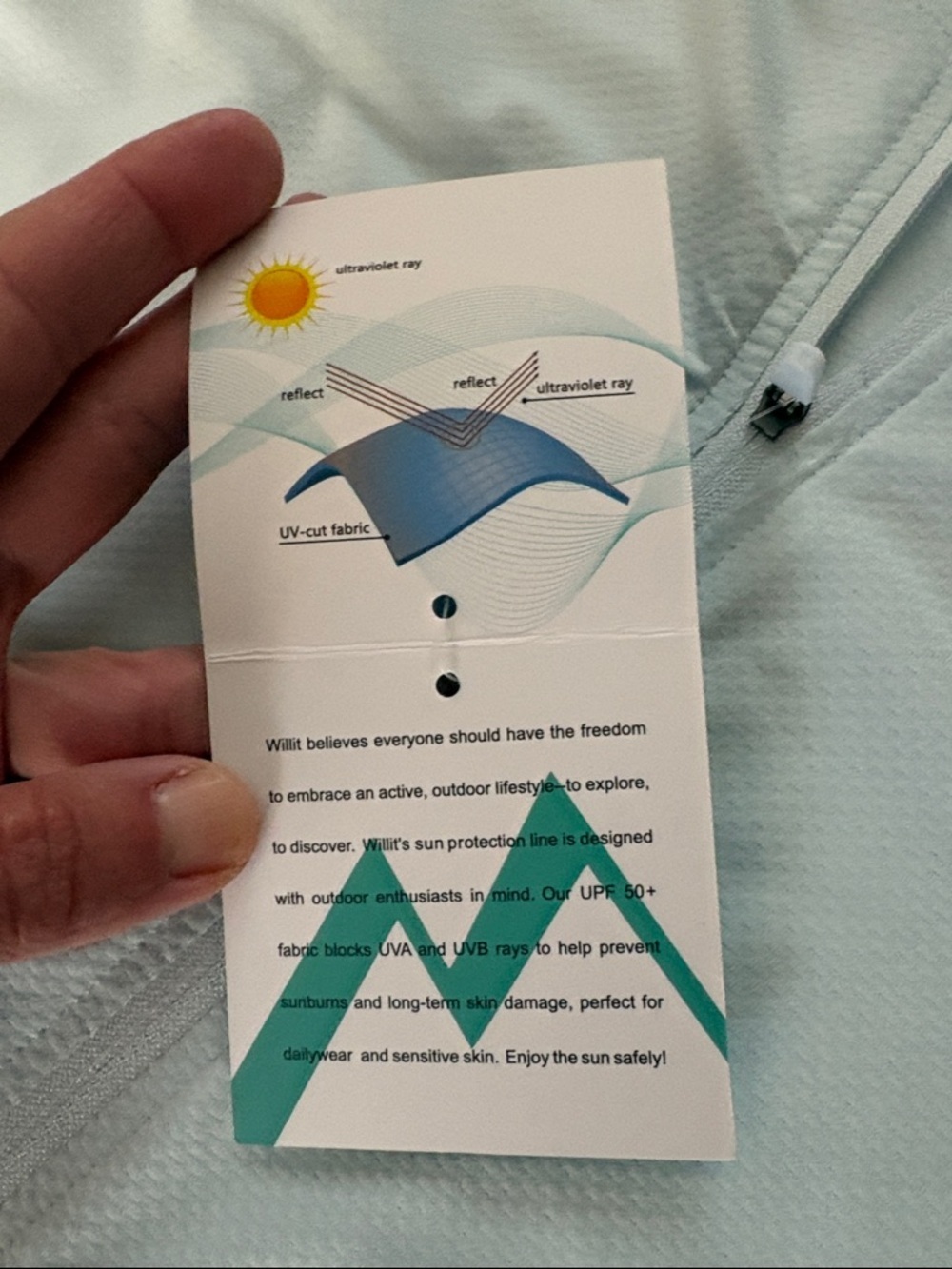 Willit Light Aqua Performance Hooded Shirt - Picture 6 of 10